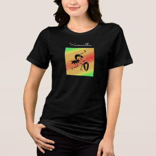 Afrikansk konst, färgrik, fantastisk silhuett dans t shirt