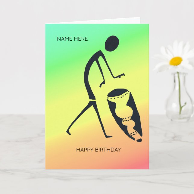 Afrikansk konst Firande i Färg födelsedag Kort (Liten växt)