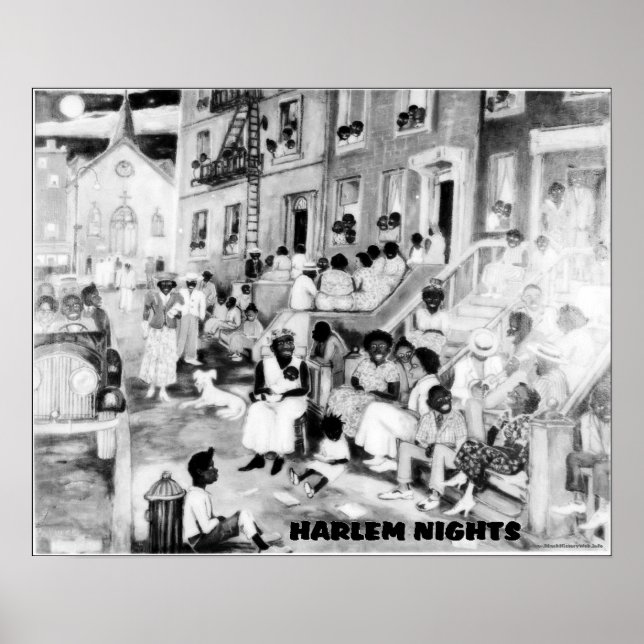 Afrikansk konst - Harlem Nights Poster (Framsidan)