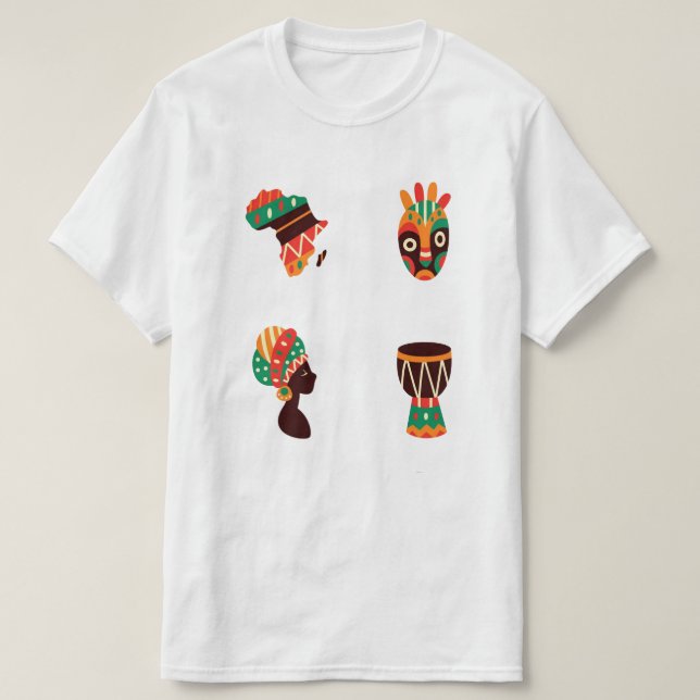 Afrikansk konst herrtröja t shirt (Design framsida)