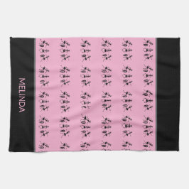 Afrikansk konst, inspirationell dans, Cute Rosa Kökshandduk