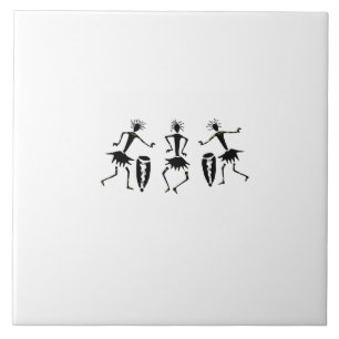 Afrikansk konst, inspirationsdansare Silhouette Kakelplatta
