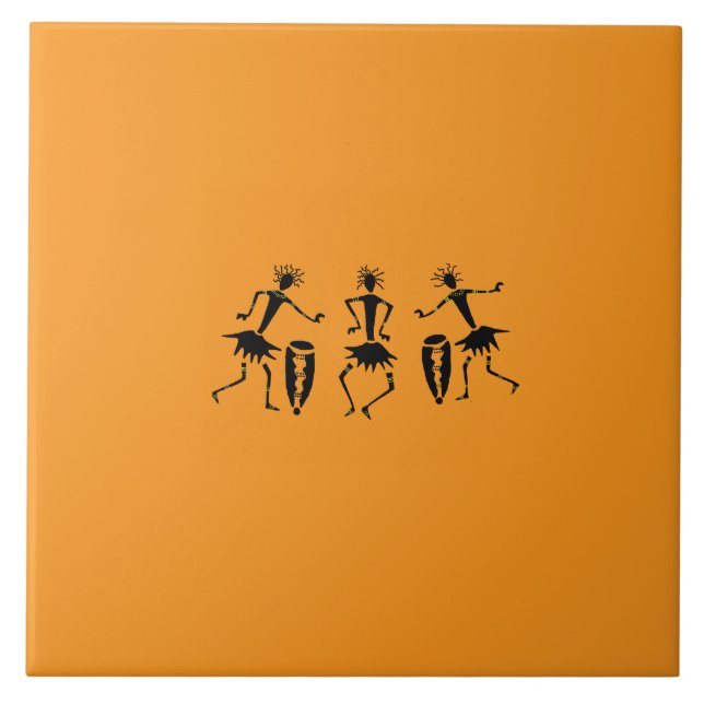 Afrikansk konst, inspirationsdansare Silhouette Kakelplatta (Framsidan)