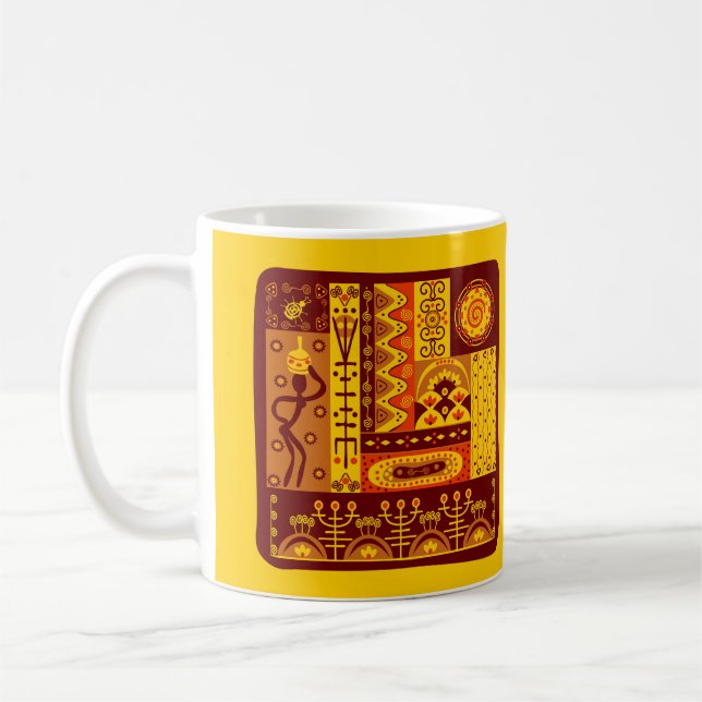 Afrikansk konst kaffemugg (Vänster)