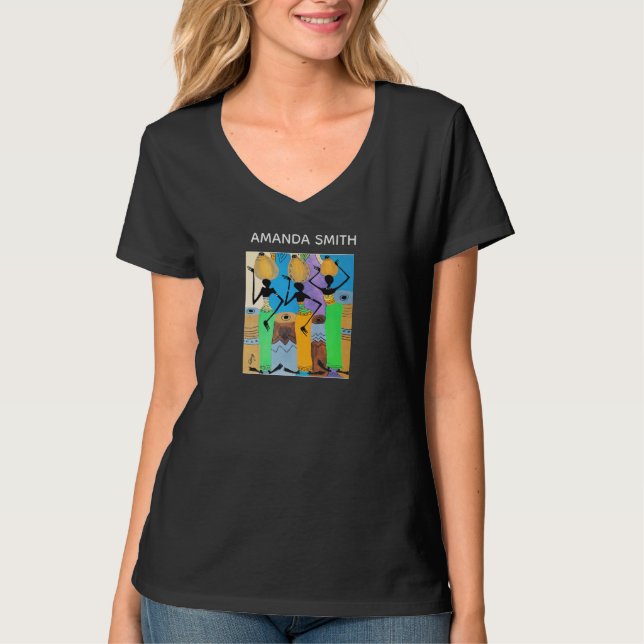 Afrikansk konst, kalejdoskopiska glada färger t shirt (Framsida)