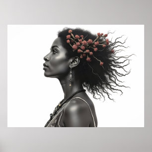 Afrikansk konst kvinna modedesign poster