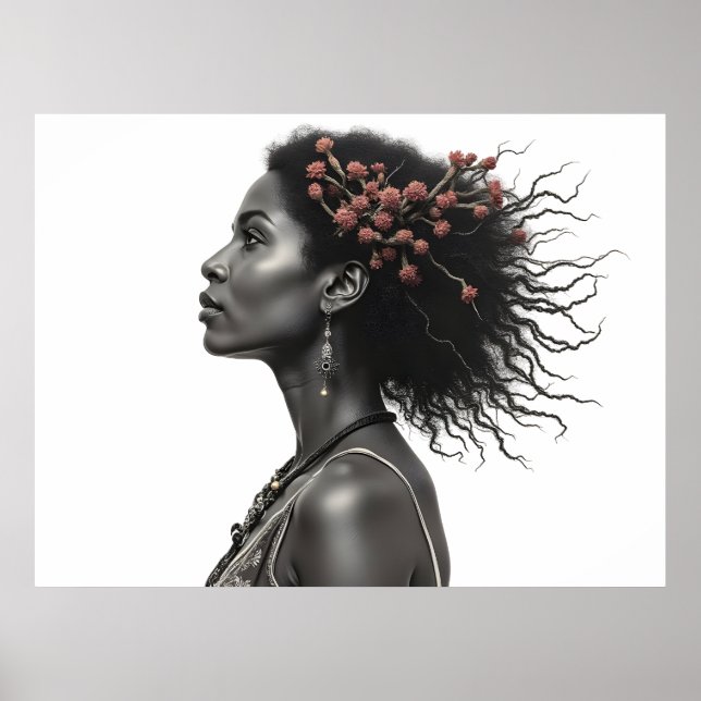 Afrikansk konst kvinna modedesign poster (Framsidan)