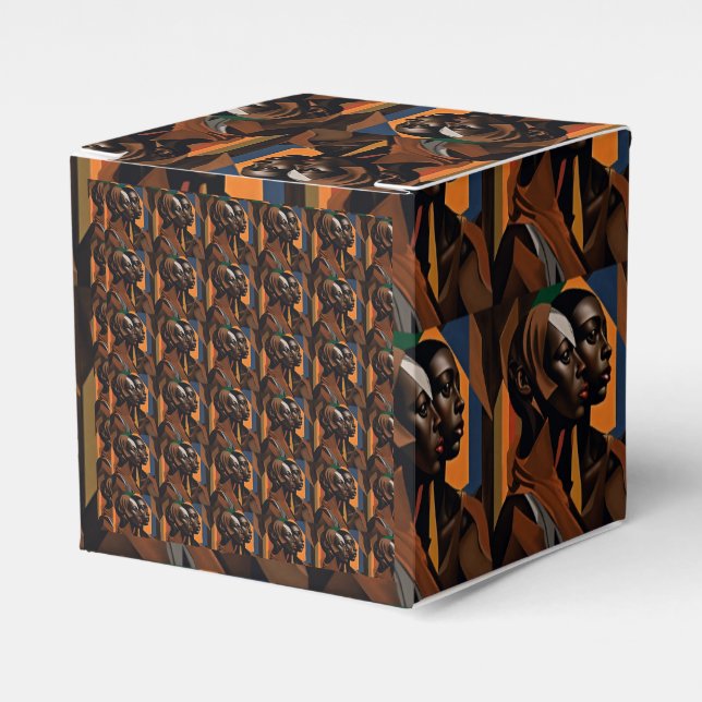 Afrikansk konst. Kvinnor tittar längst fram Presentaskar (Framsidan Sidan)