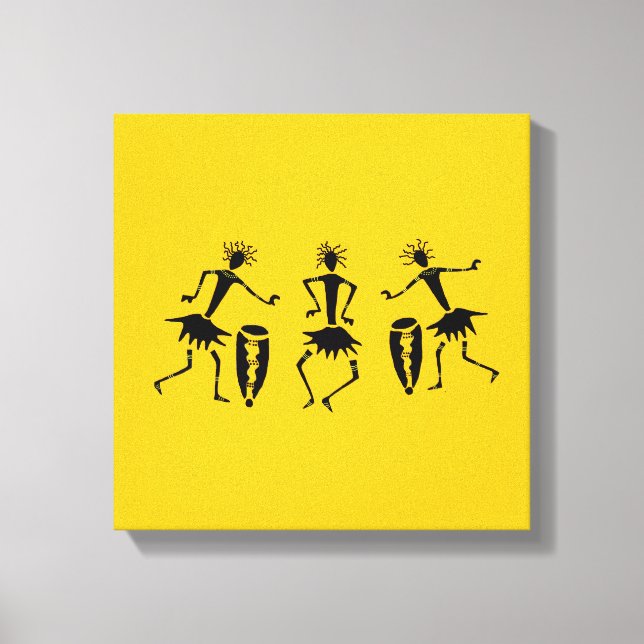 Afrikansk konst, Lycklig Dance Canvastryck (Framsida)