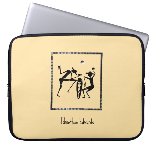 Afrikansk konst, månljus Dance Laptop Fodral (Framsidan)