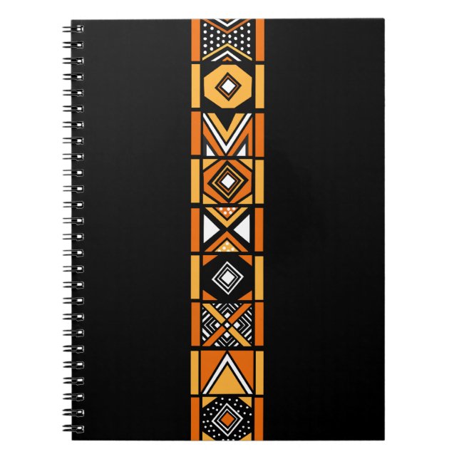 Afrikansk konst mönster anteckningsbok med spiral (Framsidan)