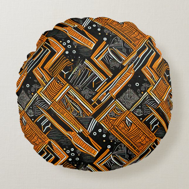 Afrikansk konst rund kudde (Framsidan)