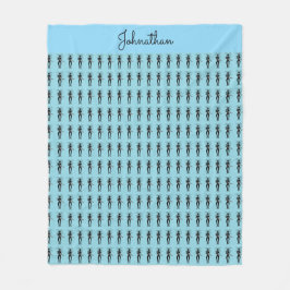 Afrikansk konst, Silhouette Guitarist Mönster Blue Fleecefilt