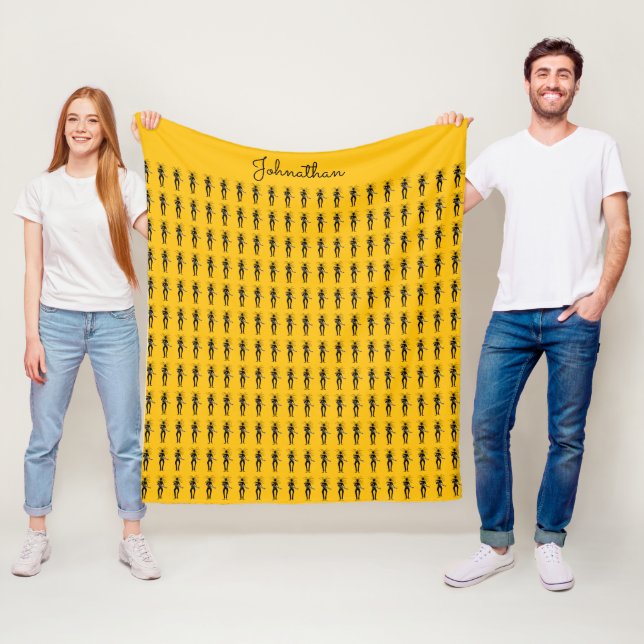 Afrikansk konst, Silhouette Guitarist Mönster Fleecefilt (På plats)