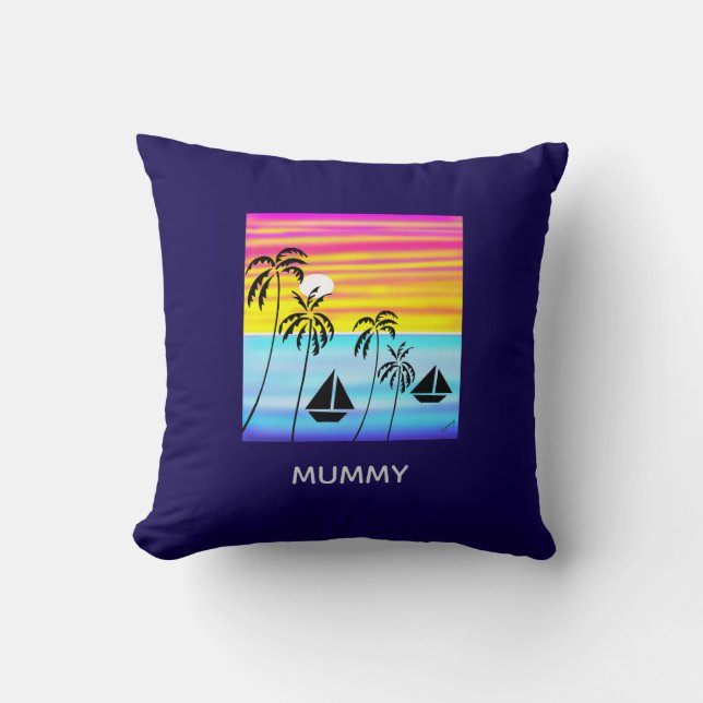 Afrikansk konst, Tropical Summer Sunset Sailing Kudde (Framsida)