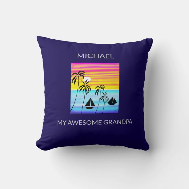 Afrikansk konst, Tropical Summer Sunset Sailing Kudde (Framsida)