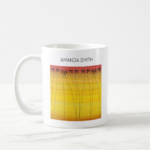 Afrikansk konst, tropisk sommarsolnedgång kaffemugg