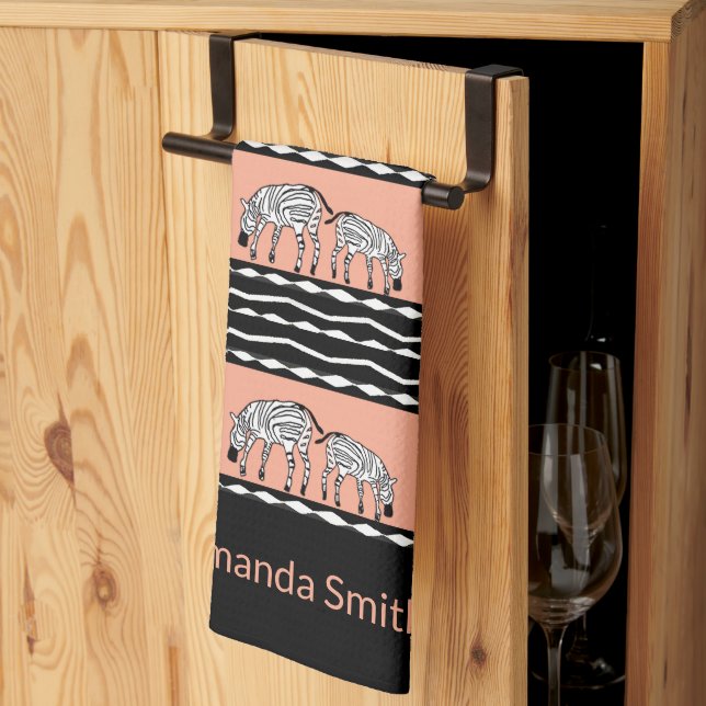 Afrikansk konst, Zebror Mönster Gulten Kökshandduk (Thirds Fold)