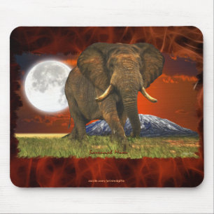 Afrikansk konstdesign för elefant och Savannah Mån Musmatta
