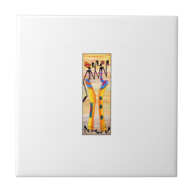 Afrikansk konsthandling Fantastisk Dance Kakelplatta (Framsidan)