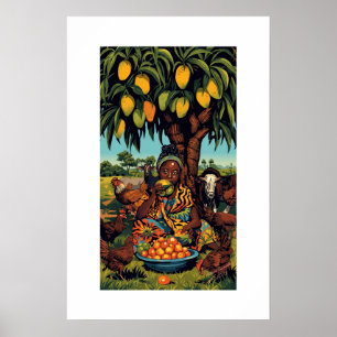 Afrikansk konsttryck poster