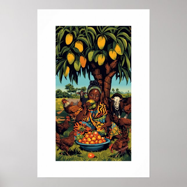 Afrikansk konsttryck poster (Framsidan)