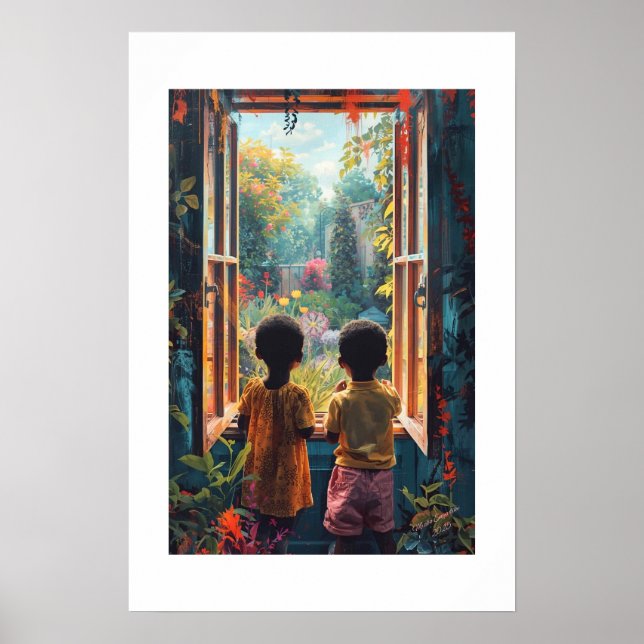 Afrikansk konsttryck poster (Framsidan)