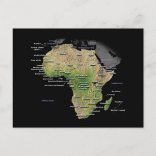 Afrikansk kontinent karta vykort