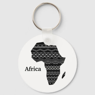 Afrikansk kontinentaldesign för svartvitt och vitt nyckelring