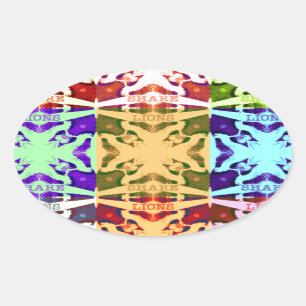 Afrikansk kontrollerad poppkultur, färgad mönster ovalt klistermärke