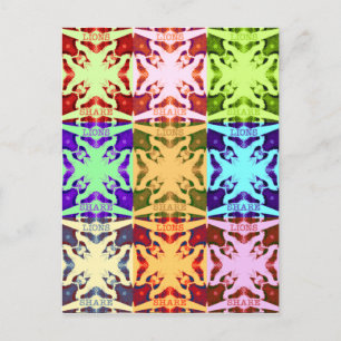 Afrikansk kontrollerad poppkultur, färgad mönster vykort