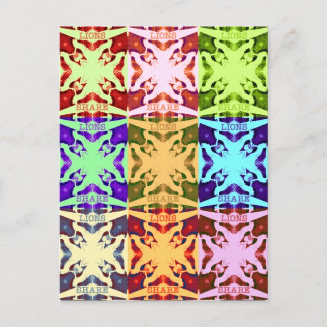 Afrikansk kontrollerad poppkultur, färgad mönster vykort (Framsida)