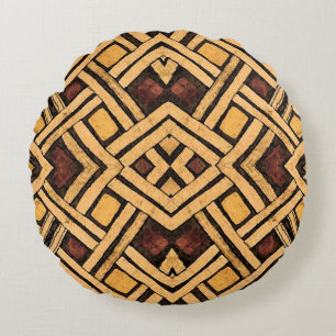 Afrikansk Kuba Collage kudder II Rund Kudde