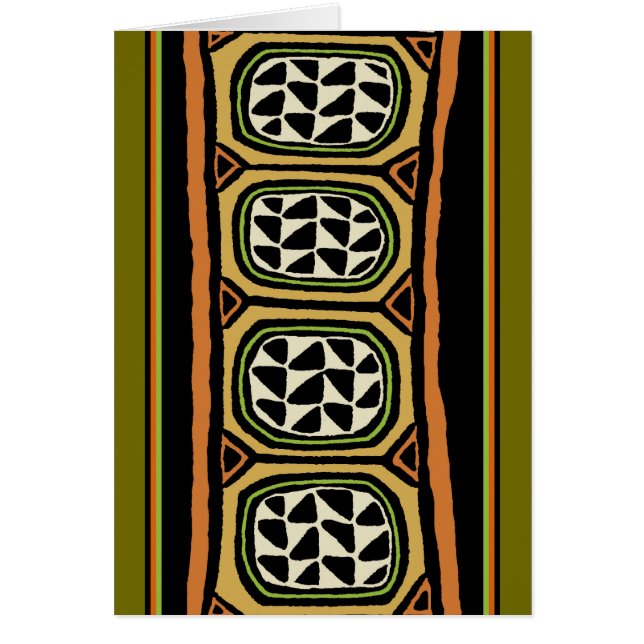 Afrikansk Kuba Textildesign Hälsningskort (Framsidan)