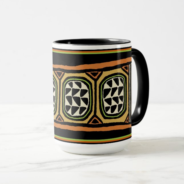 Afrikansk Kuba-textildesign Mugg (Framsida höger)