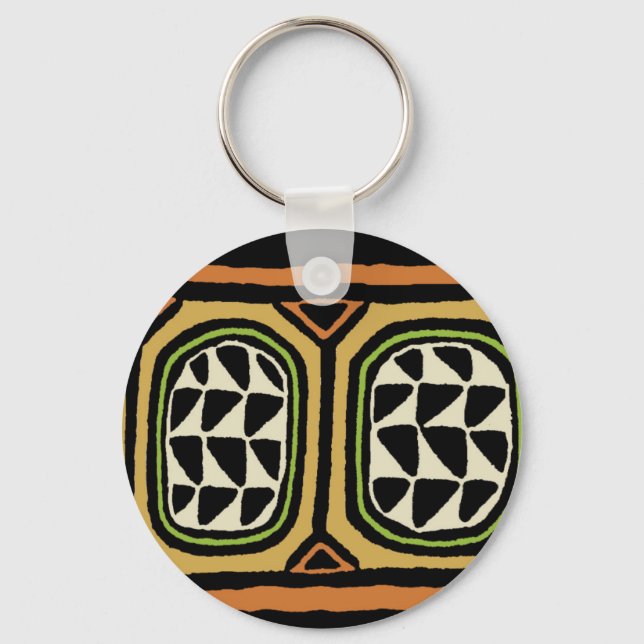 Afrikansk Kuba Textildesign Nyckelring (Framsida)