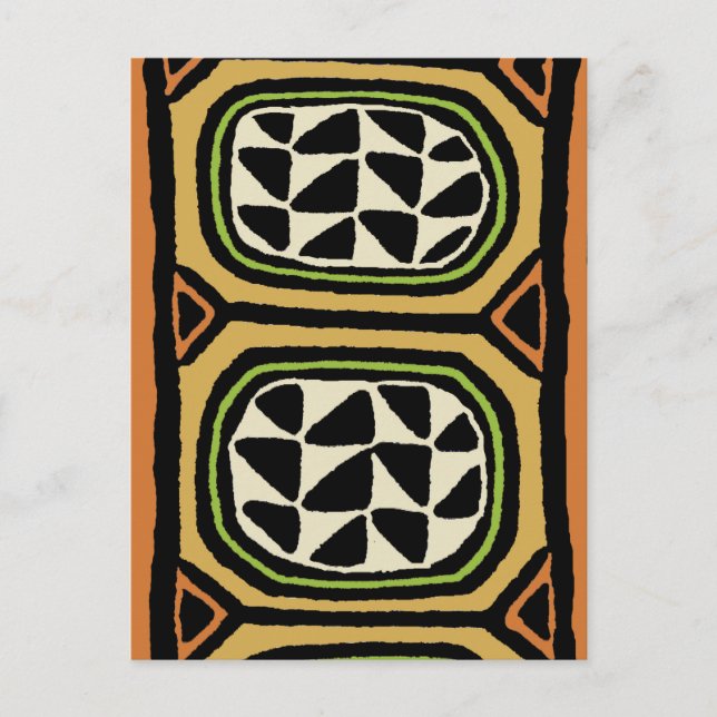 Afrikansk Kuba Textildesign Vykort (Framsida)