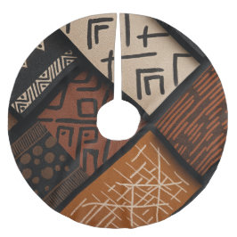 Afrikansk kultur design på diagonala former julgransmatta borstad polyester