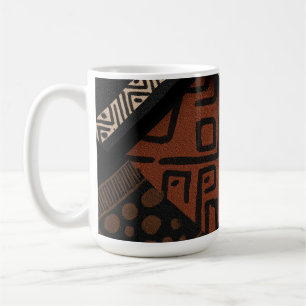 Afrikansk kultur design på diagonala former kaffemugg