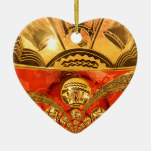 Afrikansk kulturkonst: Rik Golden Red Design Julgransprydnad Keramik