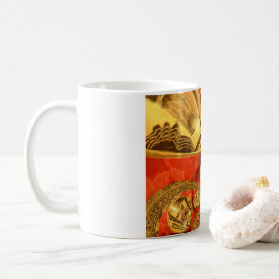 Afrikansk kulturkonst: Rik Golden Red Design Kaffemugg