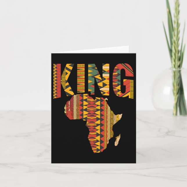 Afrikansk Kung Karta Kente Design Black Pride Mela Kort (Framsida)