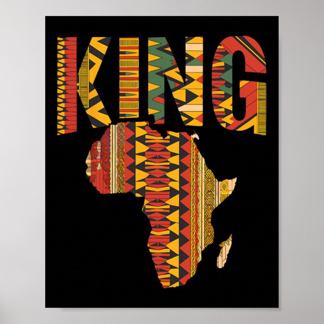 Afrikansk Kung Karta Kente Design Black Pride Mela Poster (Framsidan)