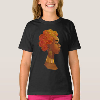 Afrikansk kunglig blomma hår flicka t shirt