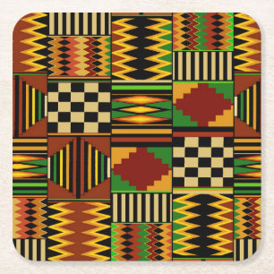 Afrikansk kunglig Kente-tygdesign Underlägg Papper Kvadrat