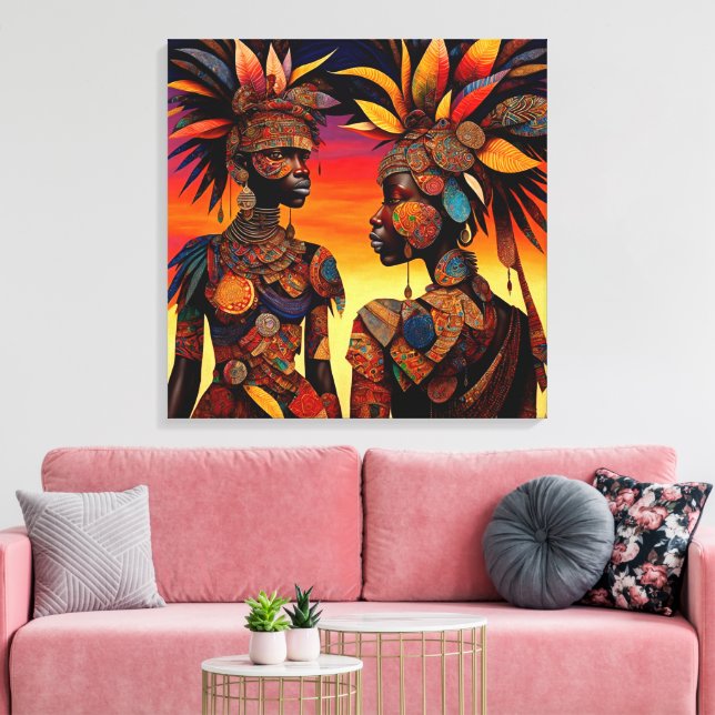 Afrikansk kvinna canvas konst (Insitu (Vardagsrum))