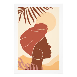 Afrikansk kvinna i turban fototryck