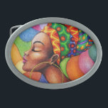 Afrikansk kvinna med Vax traditionell struktur<br><div class="desc">Stilized African Woman porträtt,  klädd och omgiven av Ljusa färger Vax Fabric Design. Original Hand Teckning Copyright BluedarkArt.</div>