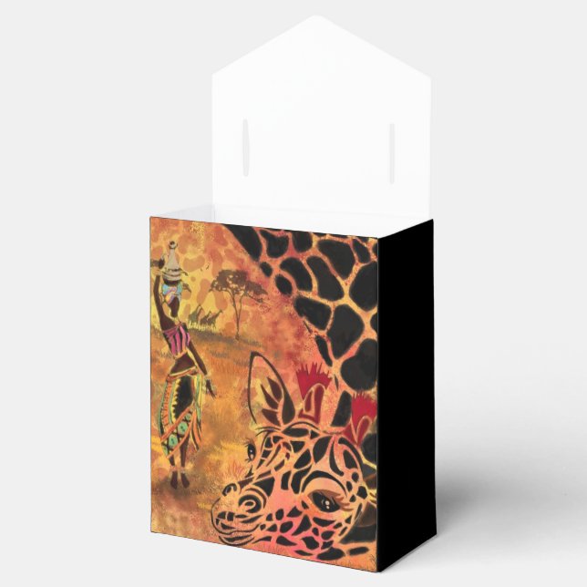 Afrikansk kvinna och Giraffe Gift Boxes Presentaskar (Öppnad)