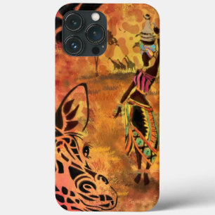 Afrikansk kvinna och Giraffe iphone case